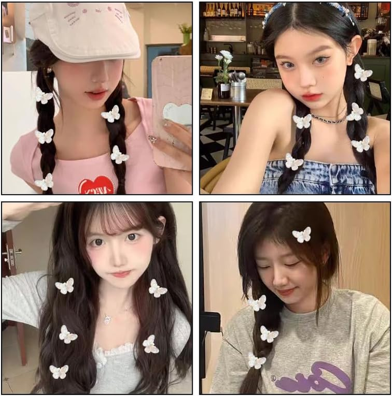 Mini Butterfly Hair Clips for Braids Hair Accessories Barrettes Small Party Hair Decorations Butterflies Hair Clips for Girls Women Performance Prom Festival Tiny Hair Clip Fairy Christmas Hair Clip image number 5