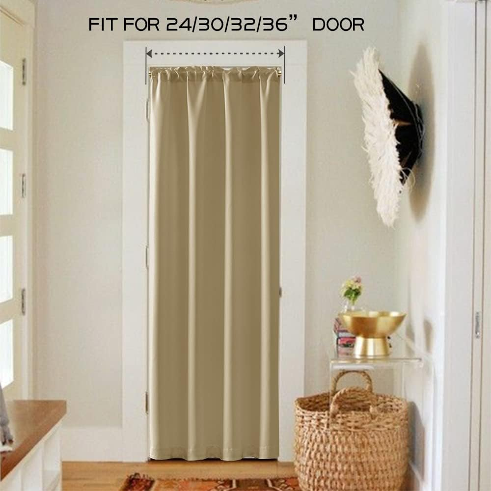 PANELSBURG Closet Doors with No Door,Temporary Curtain for RV Room Seperator Fake Interior Accordion Door,Fit 24-36 Inch Doorway,Oak Wooden Tan Beige - Beige image number 6