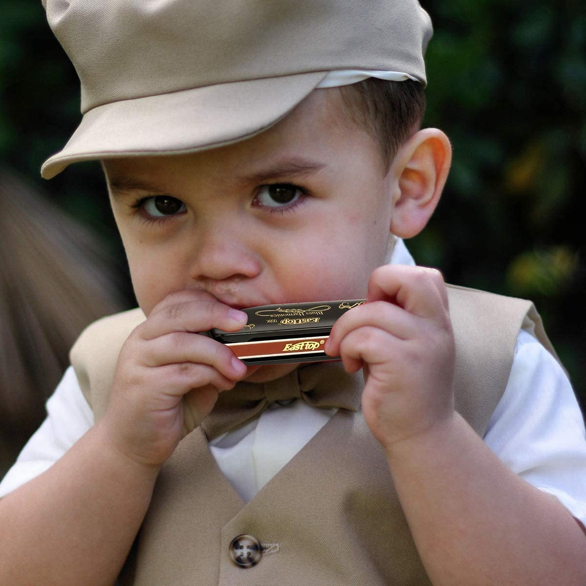 East Top Harmonica Key of Paddy D, 10-Hole Diatonic Blues Harmonica Mouth Organ with Case for Adults, Professionals, Beginner, Students and Kids,As Gift image number 2