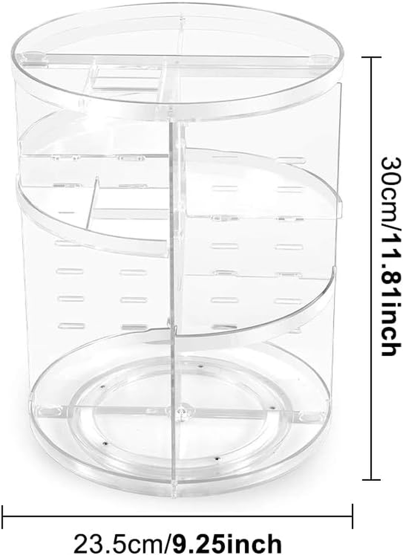 Rotating Makeup Organizer with Adjustable Layers, Spinning Skincare Organizer, 360 Degree Cosmetic Display Case with Brush Holder Perfume Tray, Multi-Function Storage for Vanity Bathroom Countertop image number 4