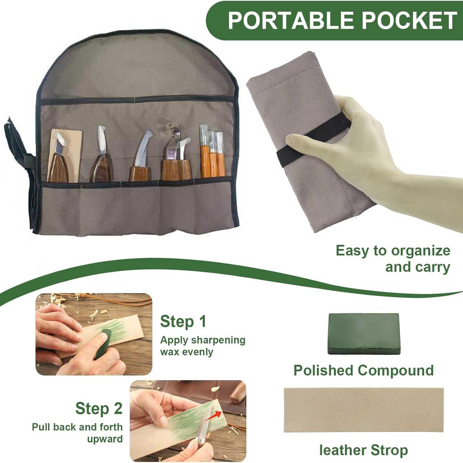 13 Pcs Wood Carving Kit, Wood Carving Tool Set Contains Wood Carving Tools Including Walnut Wood Carving Knife, Cut Resistant Gloves, Whittling Kit for Beginners image number 4