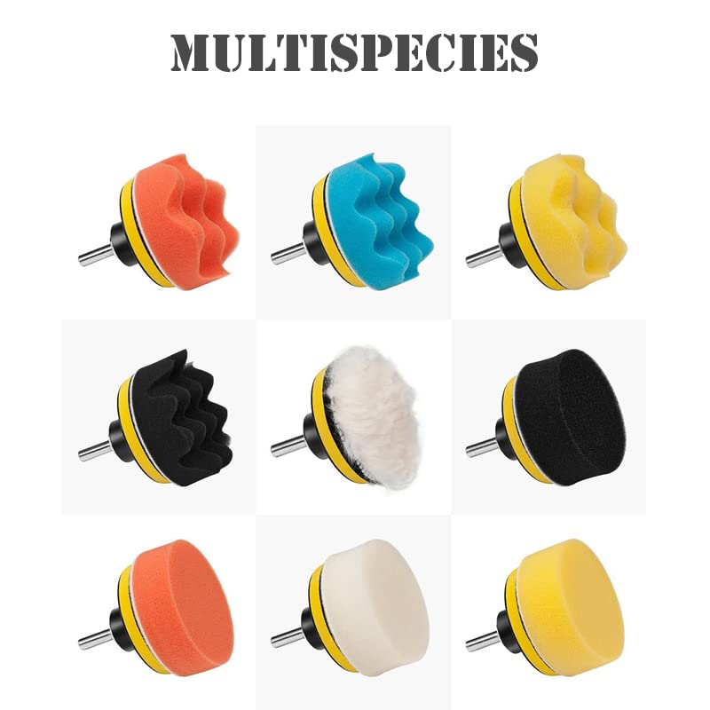 22 PCS Car Foam Drill Polishing Pad Kit, 3 Inch Buffing Pads Car Care Polisher Waxing Polishing image number 4