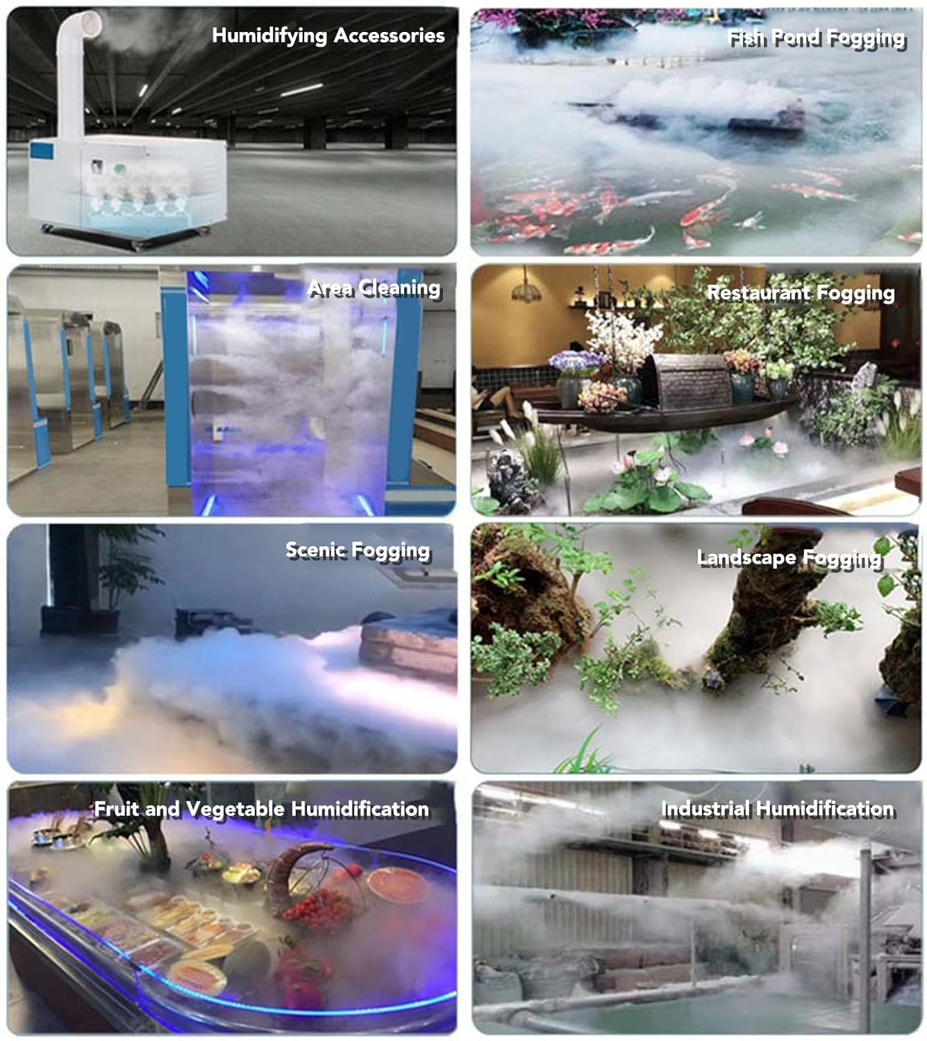 Ultrasonic Water Pond Fountain Fogger, Ultrasonic Mist Maker Fogger Water Fountain Pond Fog Machine, Stainless Steel 6 Heads Halloween Party Mist Maker, for Landscape Garden Decor image number 3