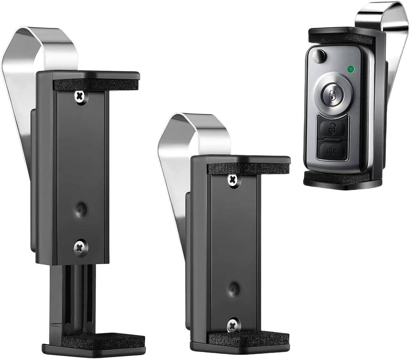 2 PCS Garage Remote Clip Garage Door Opener Clip Universal Car Garage Remote Visor Clip Garage Remote Holder Garage Door Banner Clips for Different Size Remotes 1.8-2.6 Inch