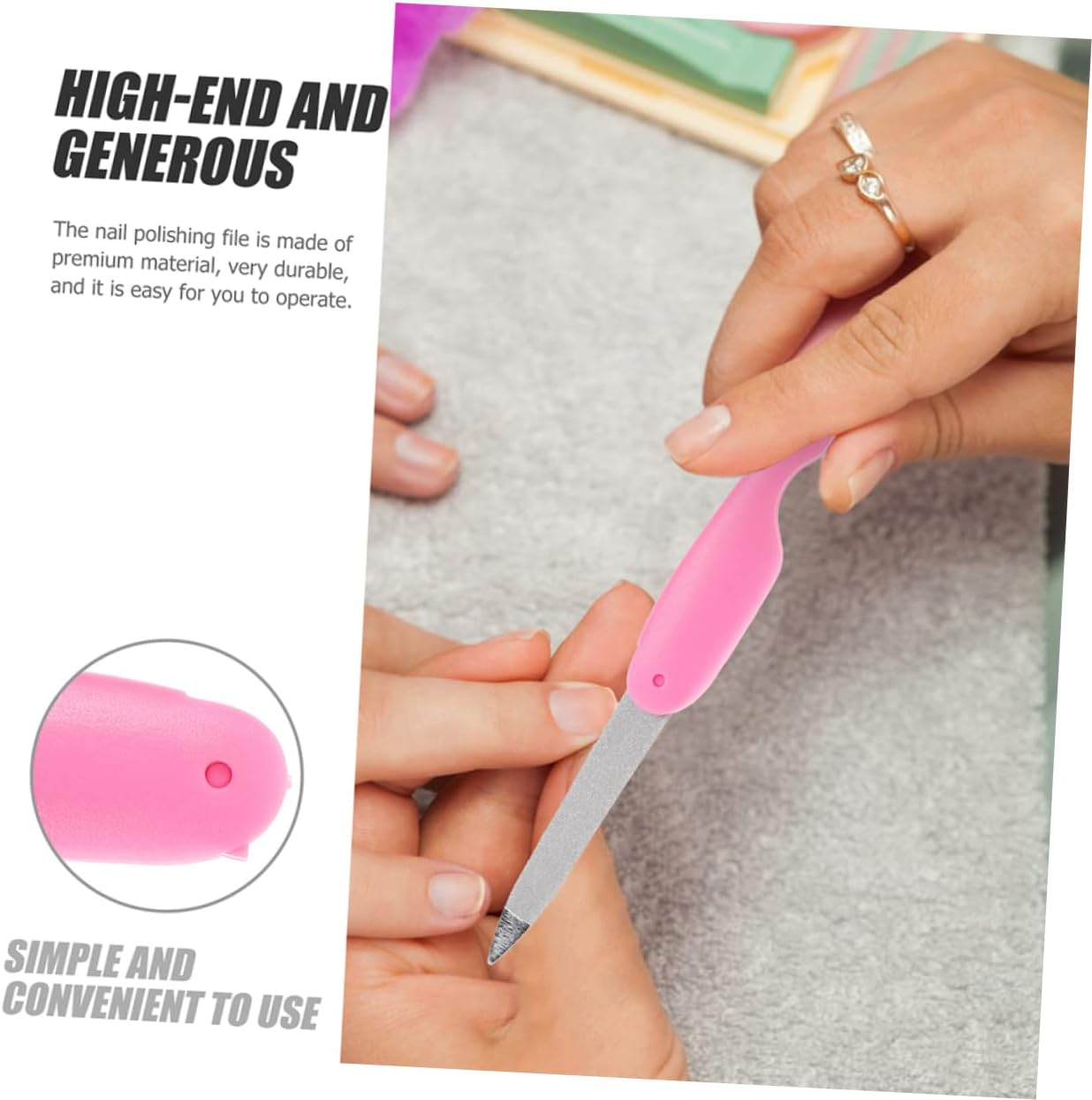 LIFKOME 8Pcs Folding Mini Nail Files Small Trim Nail Buffer Double-Sided Sanding Manicure Pedicure Tools for Travel and Home Use Pink image number 3