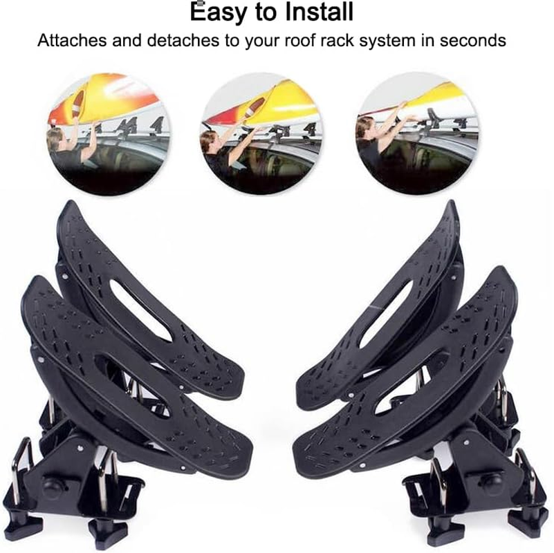 Leona Co Kayak Roof Racks Universal 4 Saddles Kayak Carrier Mount Roof Top Mounted on Roof Racks for Canoe Boat Paddle Board Surfboard Car SUV Crossbar