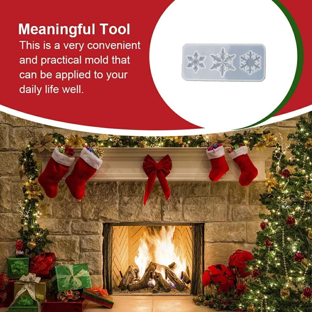 Biscuit Molds Kitchen Baking Handmade Christmas Themed Embossed Mould Dessert Fondant Casting Die Cupcake Chocolate, Smallthree Snowflake image number 2