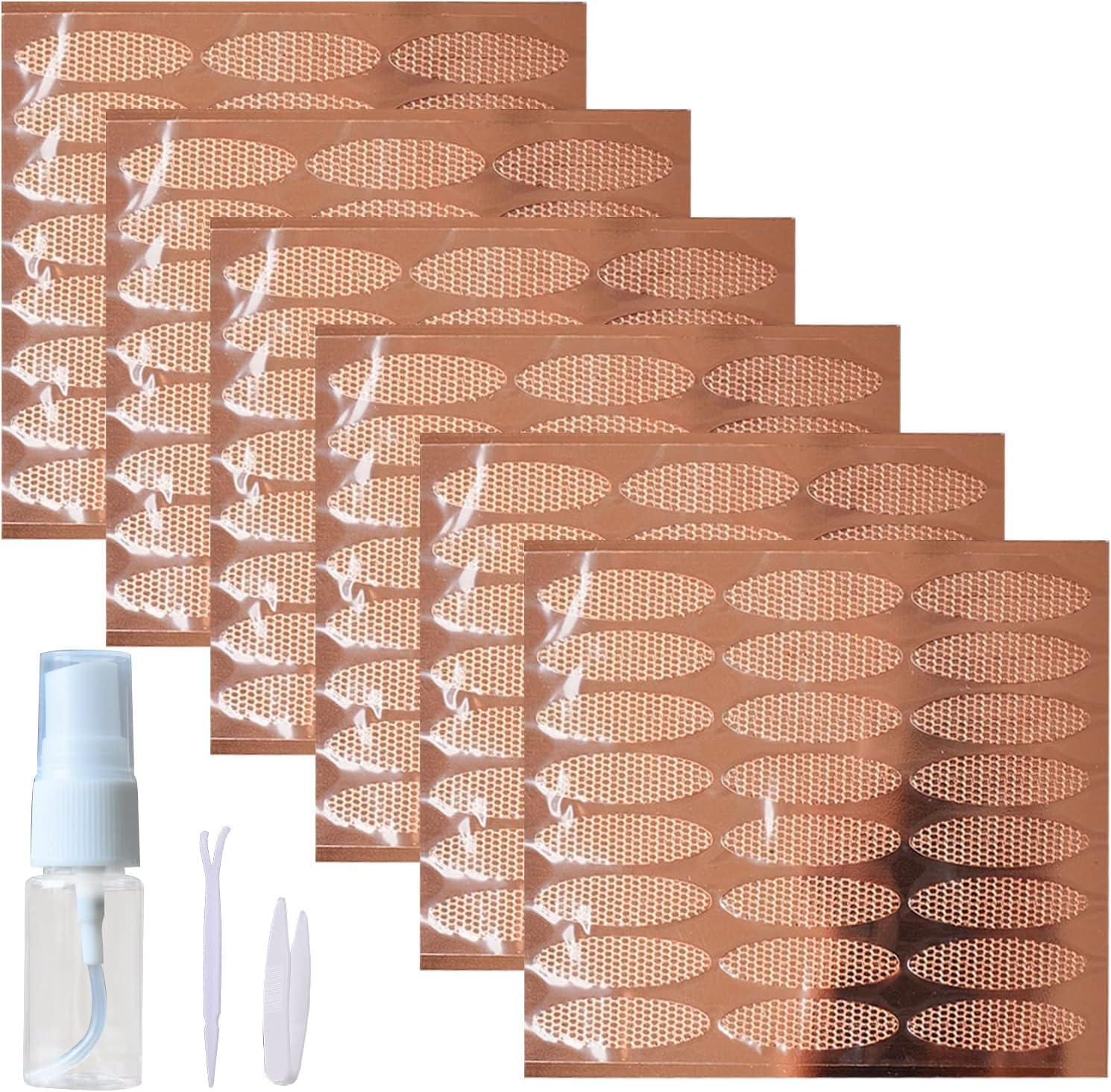 Eyelid Tape Eyelid Tape for Hooded Eyes Glue-Free Double Eyelid Sticker Water Activated Eyelid Lifter Strips Invisible Lace Eyelid Lifter Strips Big Eye Tools with Fork Rods Spray and Tweezers image number 1