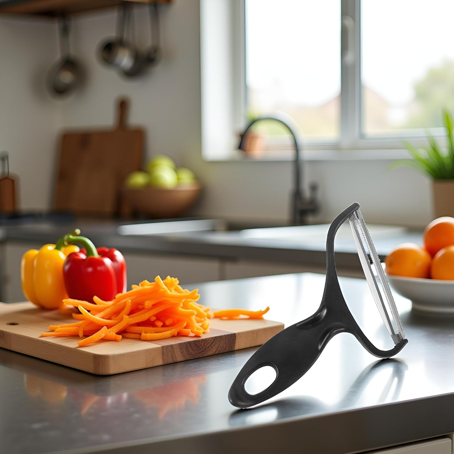 Black Vegetable Peeler Large Peelers for Kitchen, Y Wide Veggie Shredder for Cabbage Lettuce Julienne, Swivel Stainless Steel Blades Big Size Graters, Peelers and Slicers - Green image number 2