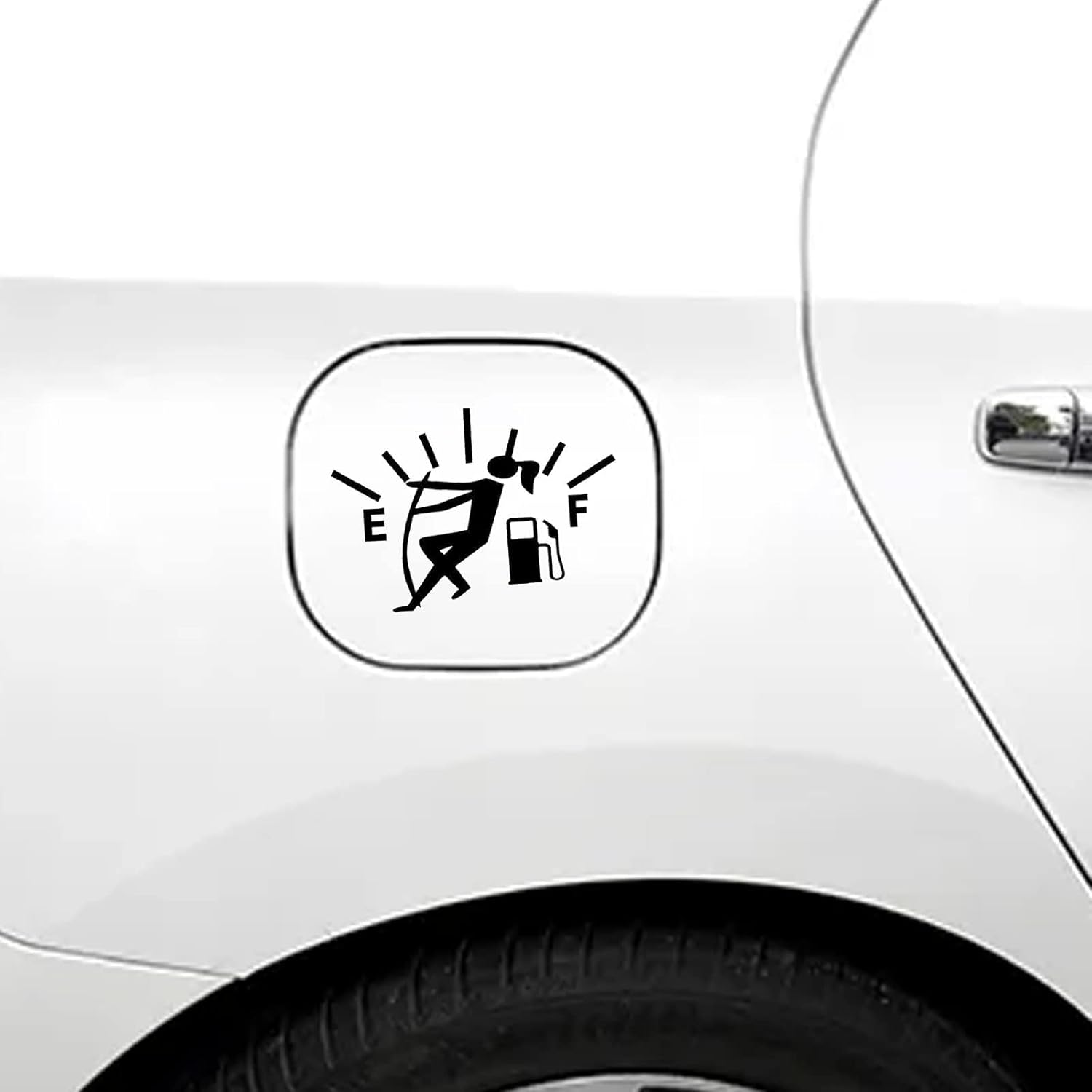 Funny Car Stickers, High Gas Consumption Decal, Woman Adjusting Fuel Gauge Empty Stickers, Waterproof Fuel Gage Stickers for Cars, Motorcycles, Trucks, Universal Car Decals((1 Pcs- Black) image number 4