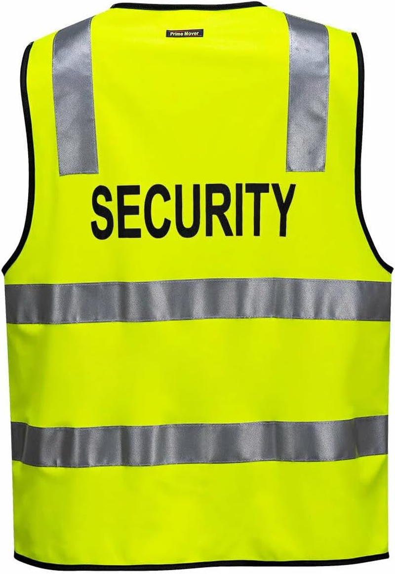 Prime Mover Unisex Security Day Night Safety Vest with Tape, Yellow, 5X-Large image number 1