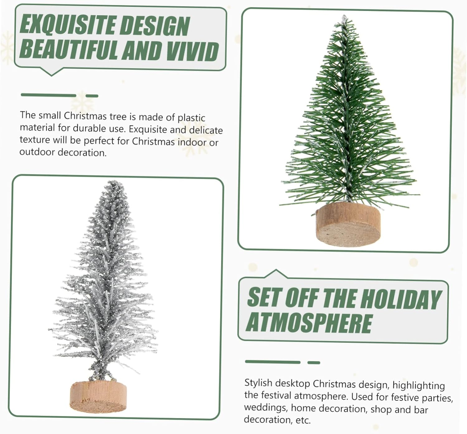 SHOWERORO Miniature Pine Trees 24Pcs Christmas Trees Festive Decor Desktop Decor image number 5