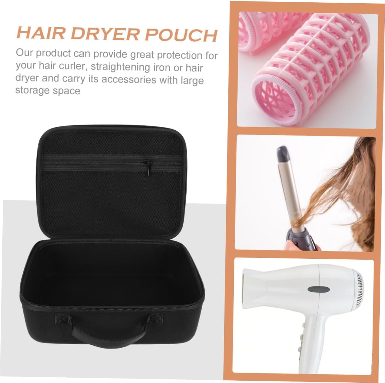 Hair Dryer Case Portable Toiletry Bag Eva Storage Organizer Travel Pouch for Hair Styling Tools Compact Protective Carrier for Travel Use image number 1