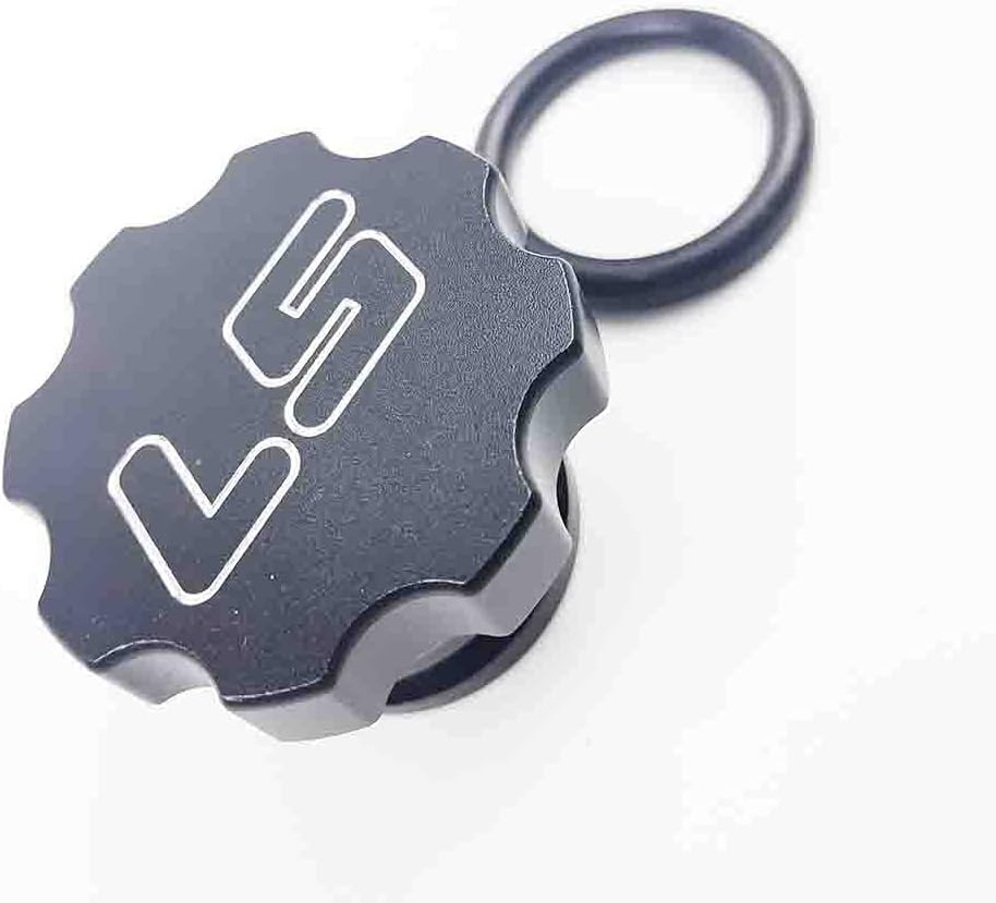 For LS Engines Oil Cap &ndash; CNC Machined Billet 6061 Aluminum Replacement for GM LS1 LS2 LS3 LS6 LSX Swapped Engines &ndash; Black Anodized Finish with Laser-Engraved Logo, Includes O-Ring Seal