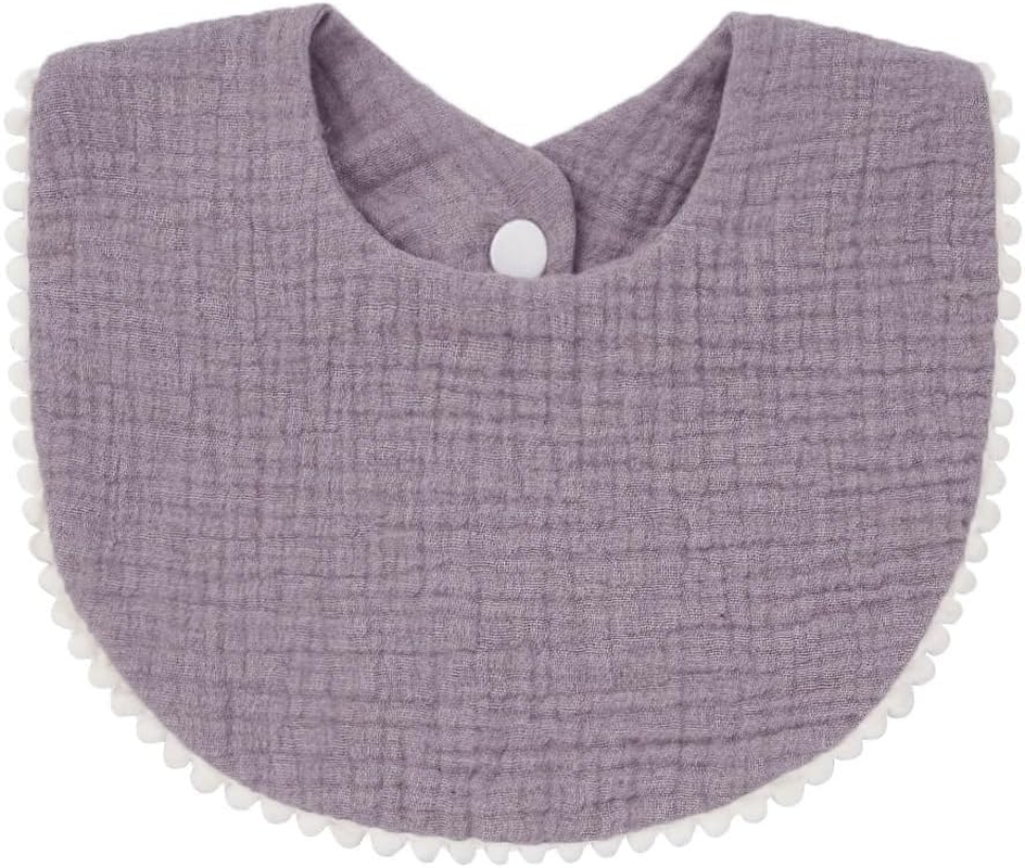 Nishine 4 Pack Muslin Baby Drool Bibs,Toddler Boys Girls Cotton Drooling Bibs,Feeding Teething Bibs with Snap image number 2