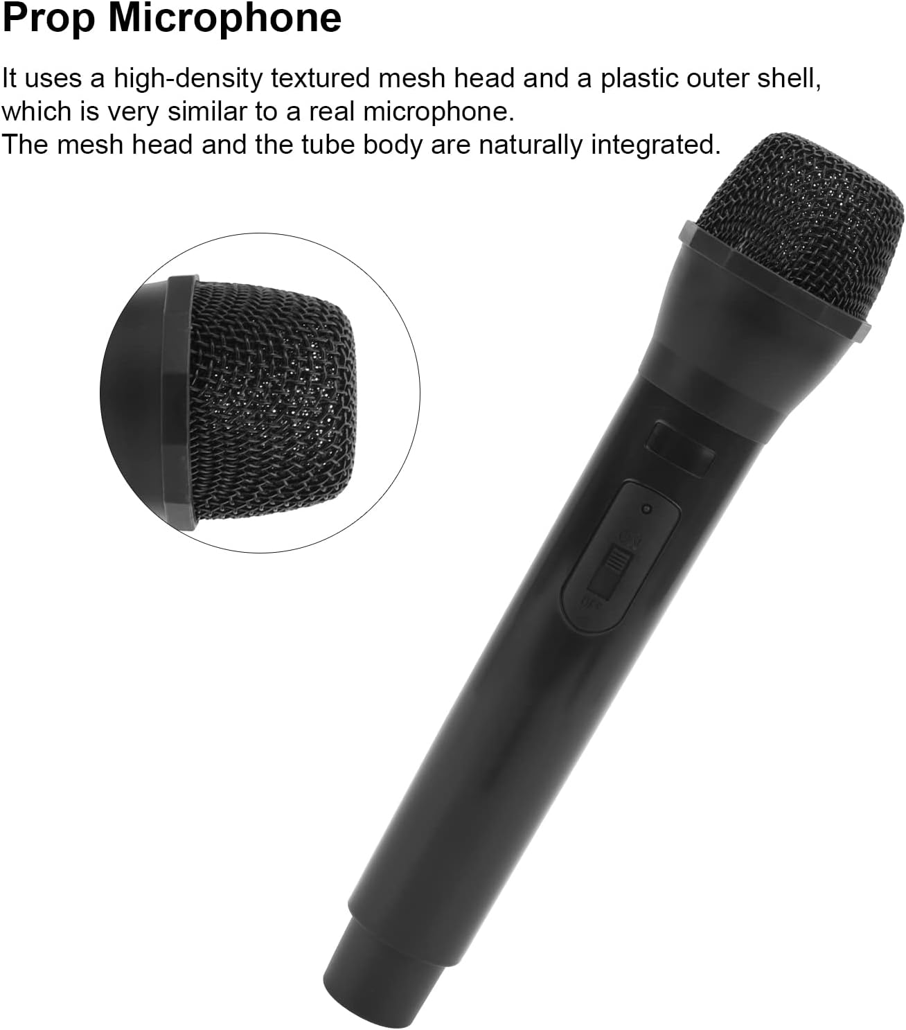 Plastic Prop Mic, Highly Simulated Mini Microphone Toy for Stage Performances, Photography Props, Children'S Speeches, Parties (Black) - Gold image number 6