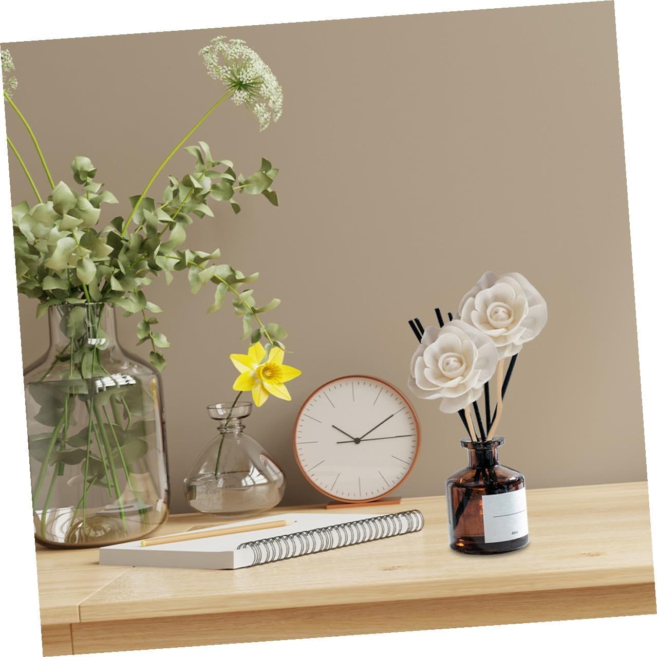 GANAZONO 5Pcs Aromatherapy Flowers Essential Oil Diffuser Rattan Weaving Home Decorative Aroma Sticks Diffuser image number 4