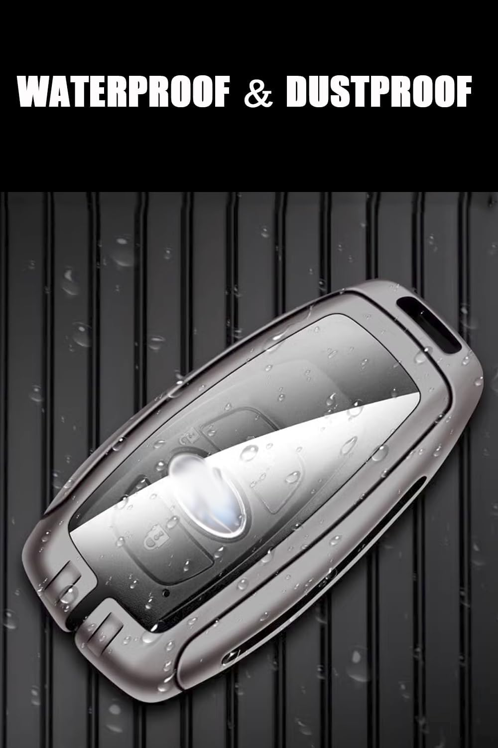 Ontto Alloy Leather Car Key Fob Cover Fit for Subaru BRZ Forester Legacy Outback WRX STI Impreza XV Crosstrek Smart Key Holder Case Keyring Shell Bag Keychain Accessories - Brown image number 3