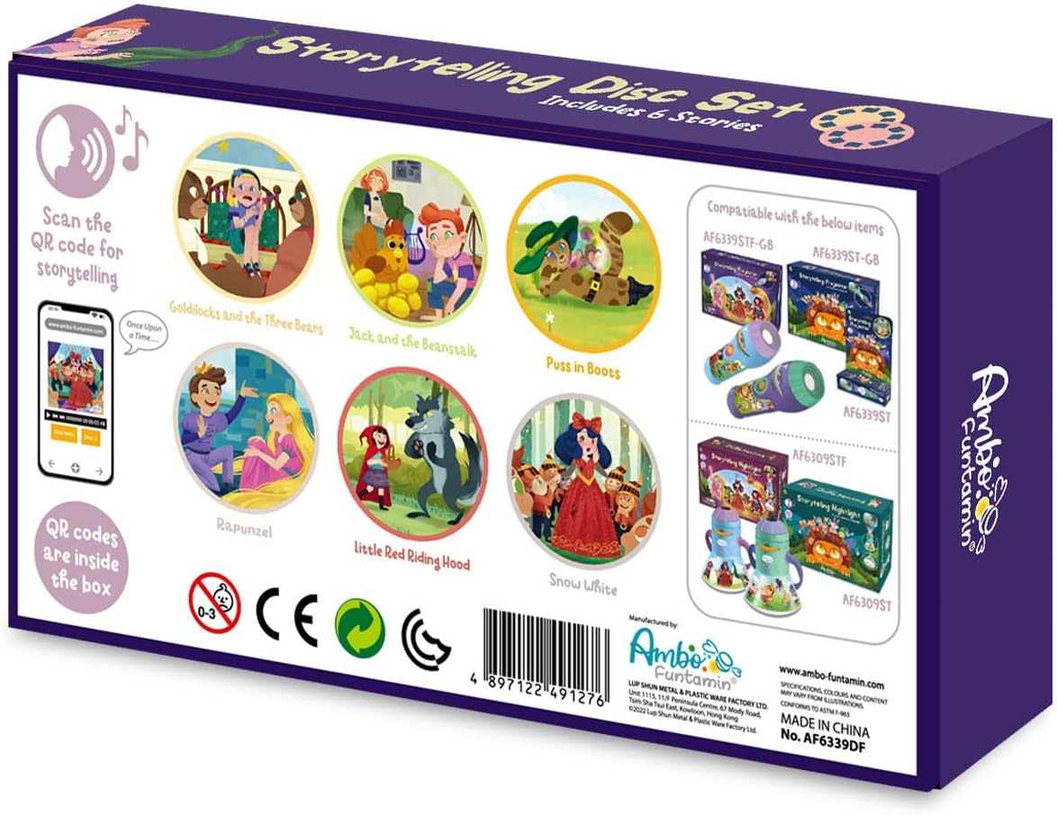 Storytelling 12 Disc Supplementary Set Featuring 6 Fairytale Stories [NOT Includes in Projector], Ideal Boys Girls Kids STEM Education Flashlight Story Telling Toys image number 1