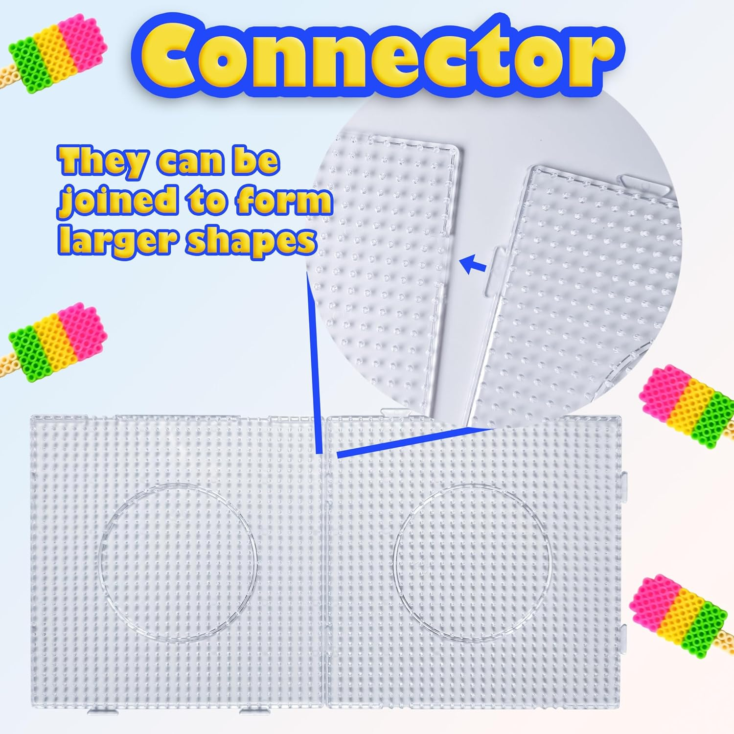 Yowamho 7Pcs 5Mm Fuse Bead Board - 7Pcs Patterns, Squares Can Be Pieced Together, Fuse Beads Pegboards Is Suitable for DIY Crafts.