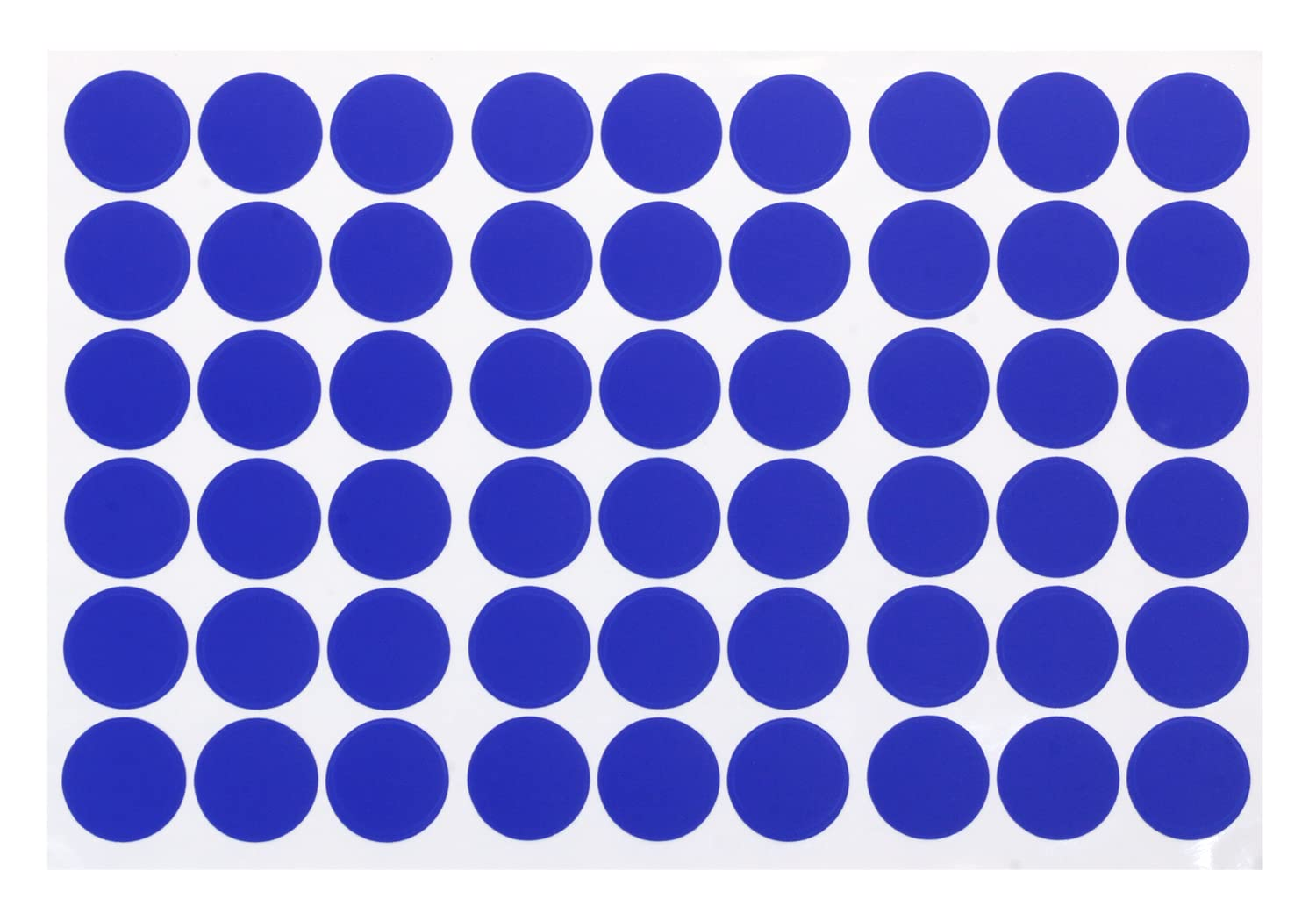 Mini Skater 1 Sheet/54Pcs 0.83Inch Self-Adhesive Screw Cap Stickers, PVC Screw Cover Caps, Dust-Proof Screw Hole Cover Stickers, for Wall, Wooden Furniture Cabinet, Desk Screws (Dark Blue)