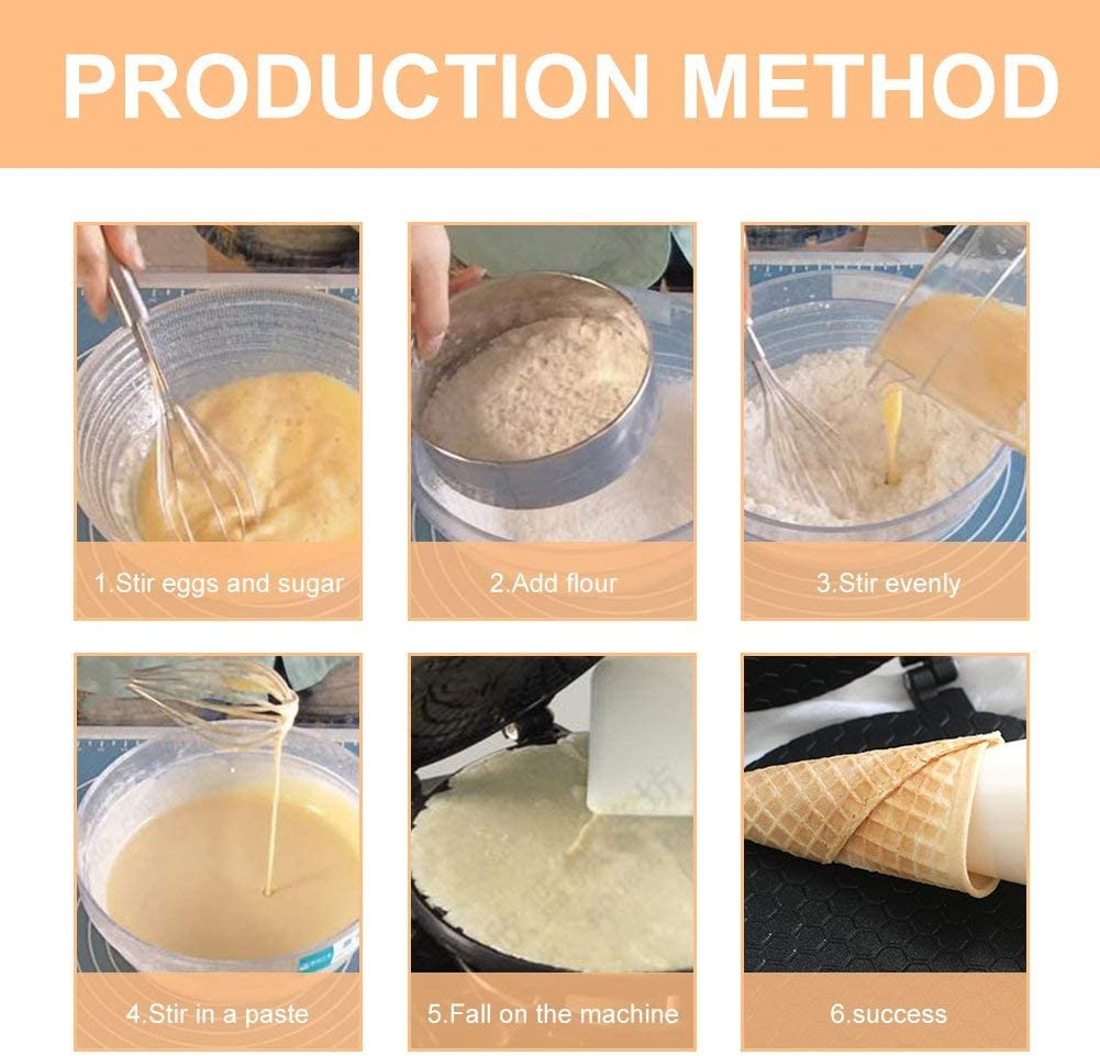 Diameter 6.7 Inches Waffles Cone Baking Pan, Egg Roll Crispy Omelet Machine,Waffle Cone Bowl Maker,Nonstick Bakeware Crepe Cooking Pan,Multifunctional Homemade Machine