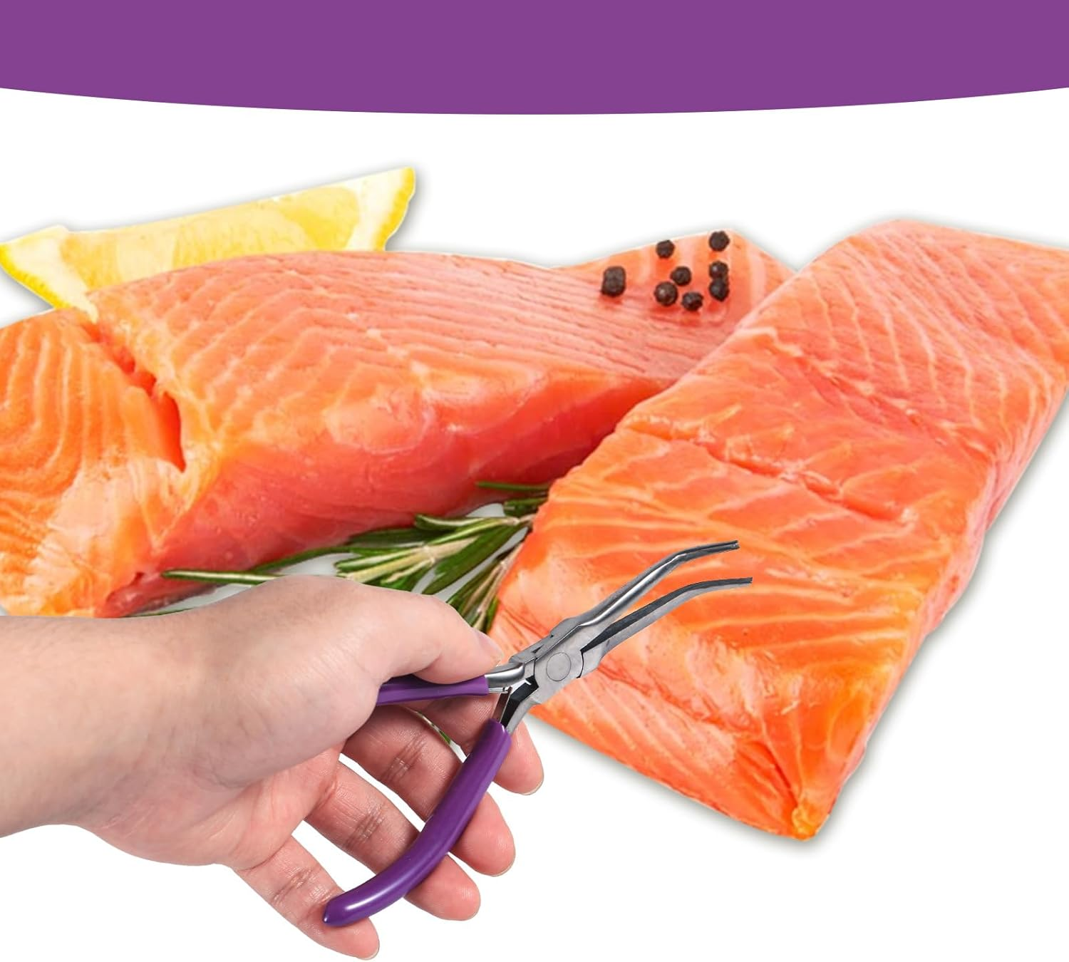 Fish Bone Pliers, Professional Bent Nose Pliers with Non-Slip Handle, Carbon Steel Tool for Locking and Extracting Small Fish Bones