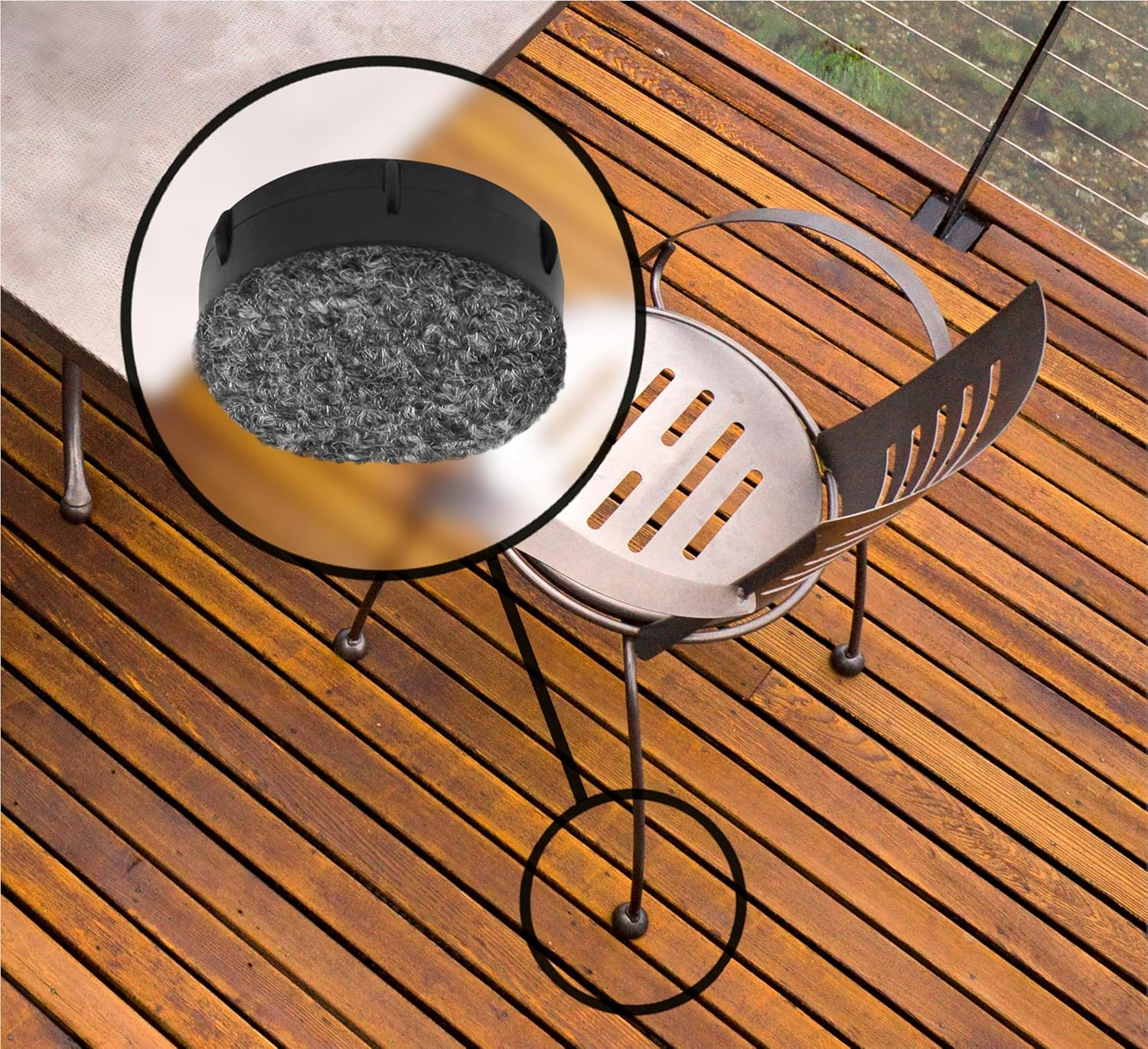 Slipstick Gorilla Outdoor 38Mm (1.5") Patio Chair Leg Caps for Wrought Iron Furniture (8 Pack) Floor Protecting Replacement Feet Glides for Metal Tables and Chairs, Marine Berber Sliders image number 2