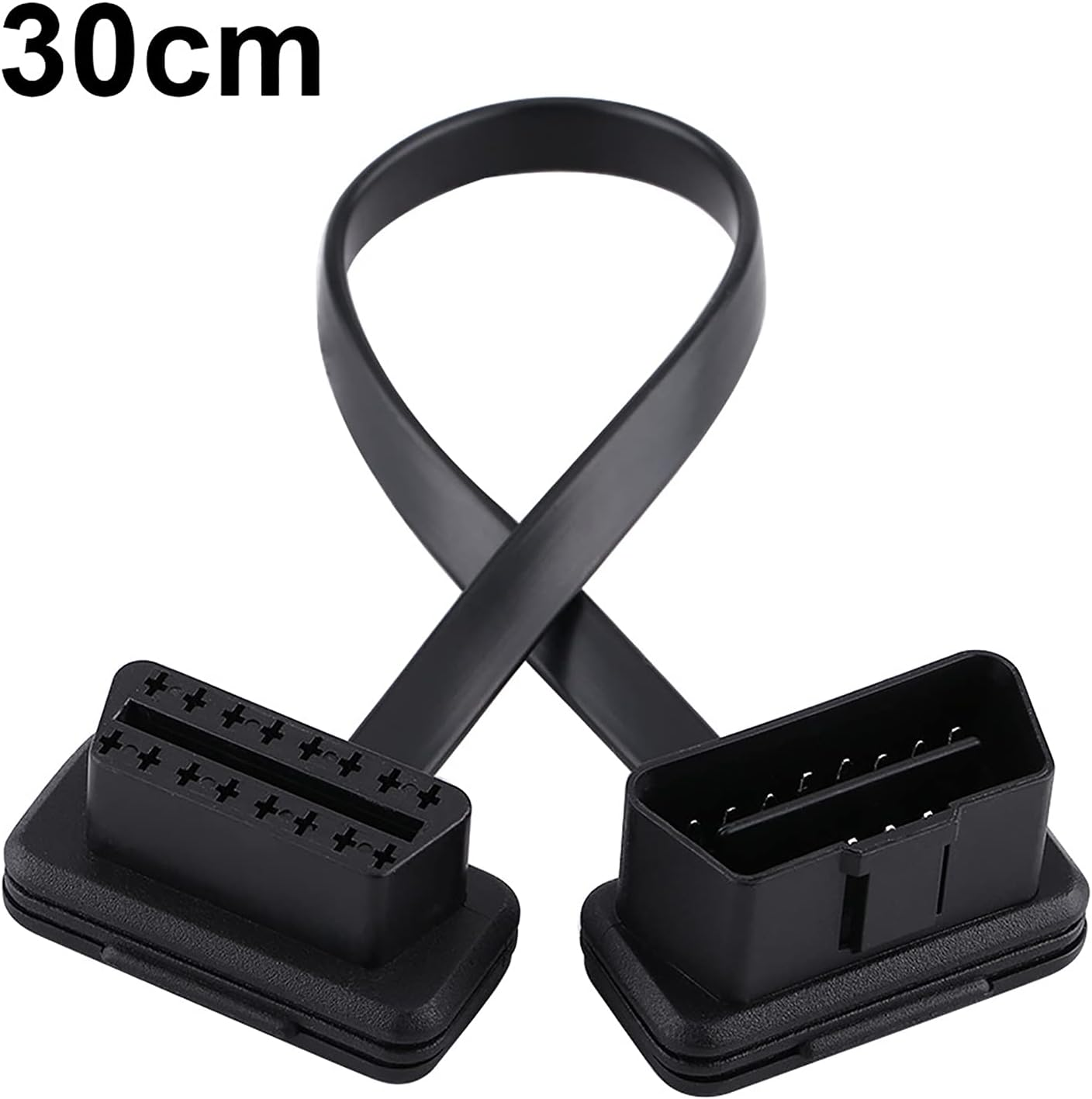 OBD2 Extension Cable, 16-Pin Male to Female Diagnostic Adapter for Vehicles, Flexible, 30Cm 60Cm 100Cm, Black