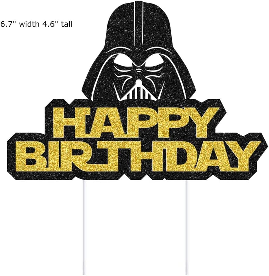 25 Darth Vader Cake Topper Cupcake Toppers Cake Decorations Set for Star Wars Birthday Party Supplies Decorations