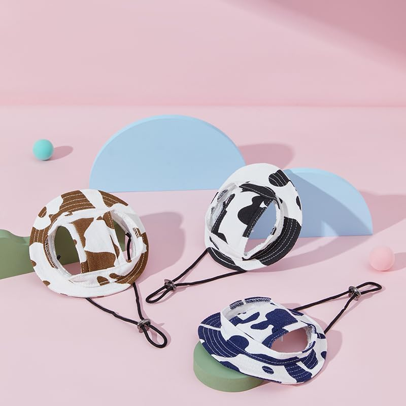 Dog Dog Hats, Dog round Cap with Ear Hole, Adjustable Outdoor Travel Sun Protection Sport Hat for Cat Small Medium Dogs (Dark Blue, M) image number 1