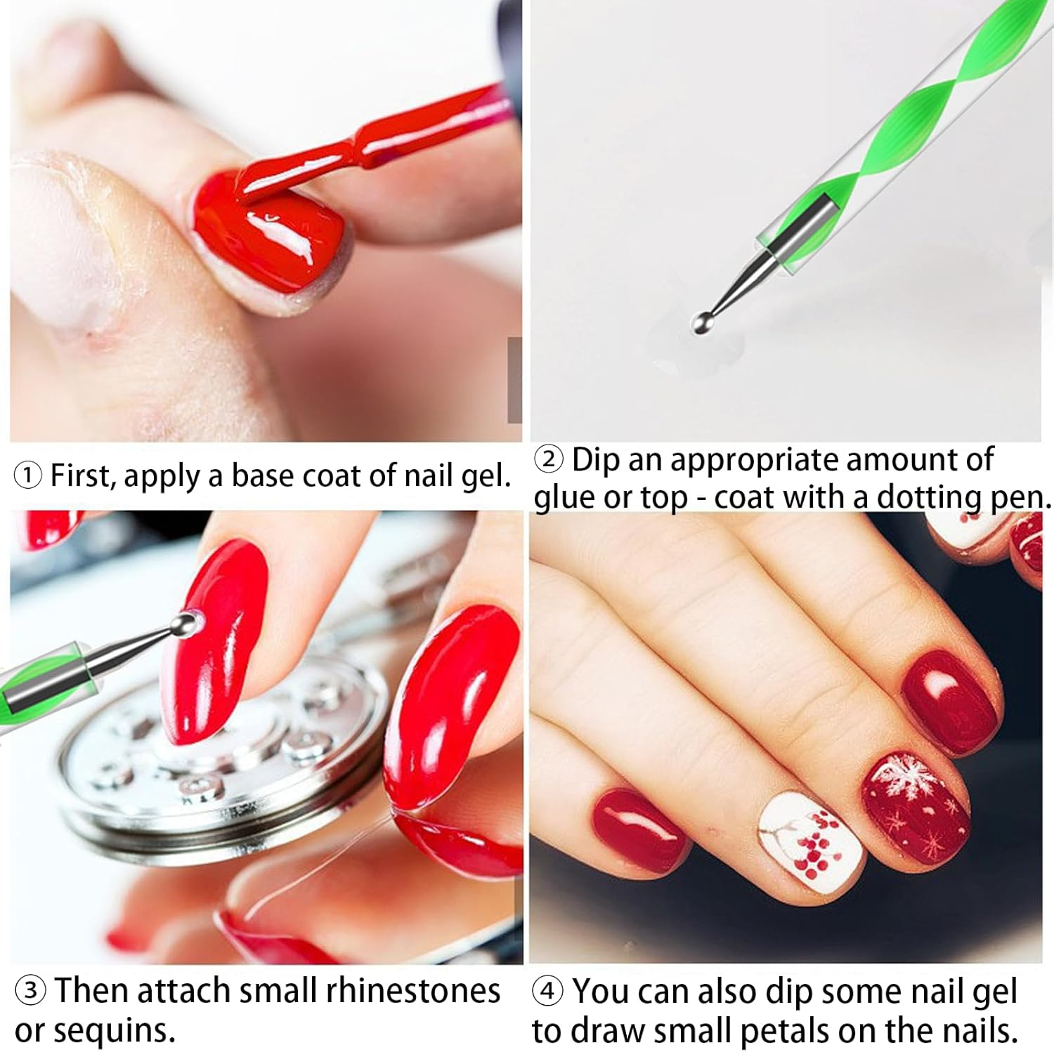 5PCS Dotting Pens with 9PCS Nail Painting Brushes,Acrylic Nail Brush, Nail Art Design Pen Painting Tools with Home and Professional Salon Use image number 1