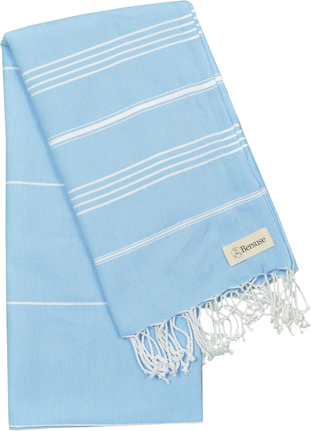 Bersuse 100% Cotton Anatolia Turkish Towel - 37X70 Inches, Blue image number 1