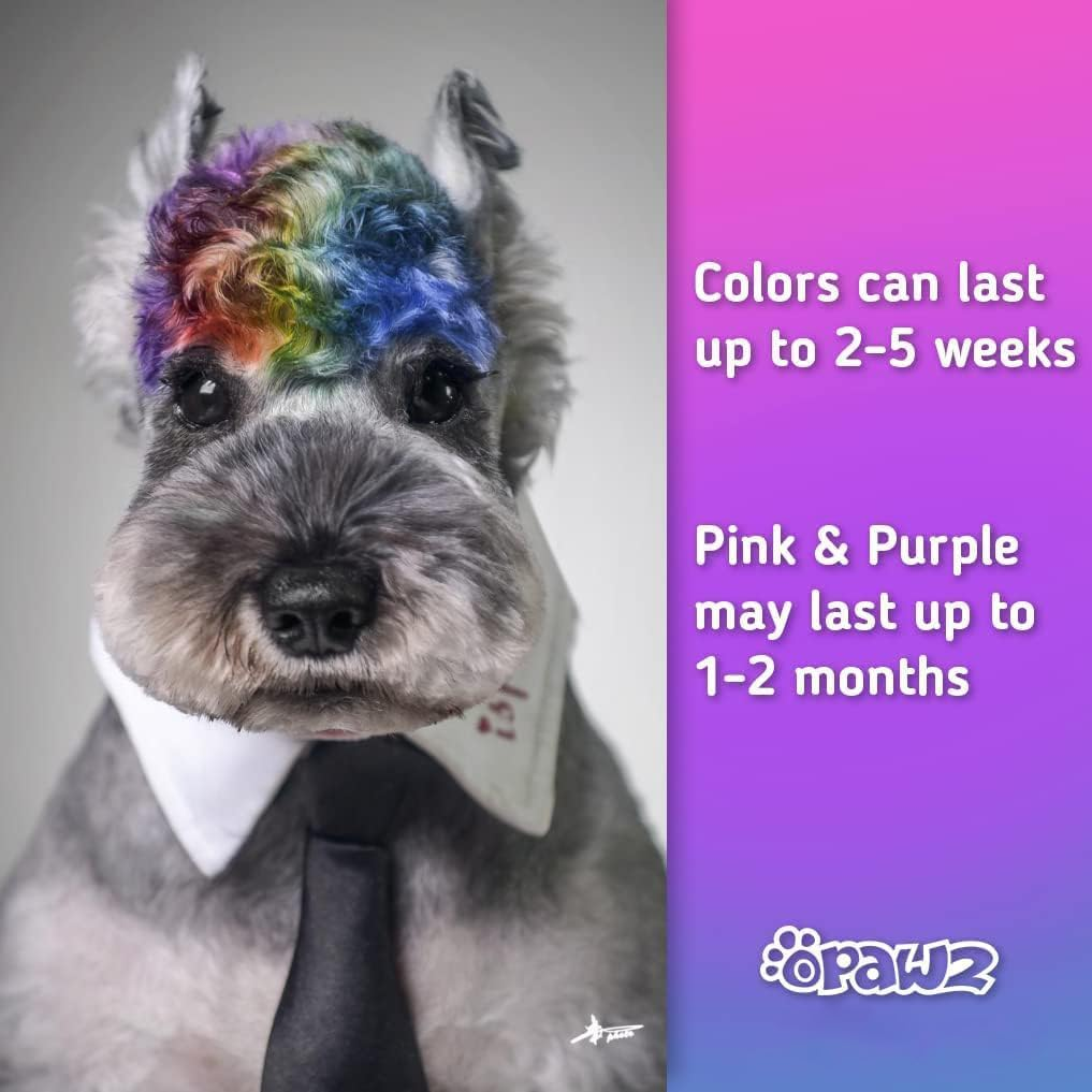 OPAWZ Blow Pen 10 Colors with Tattoo Stencil 24Pcs Suit, Temporary Color Dog Hair Dye, Non-Toxic and Washable, Semi Permanent for Dogs and Cats Grooming image number 5