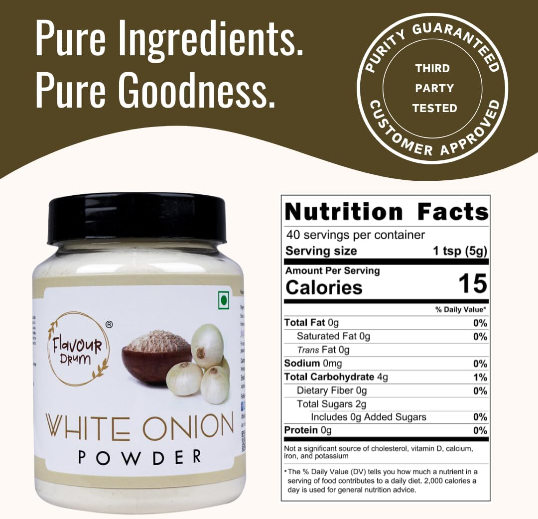 Flavour Drum White Onion Powder, 200 G image number 3