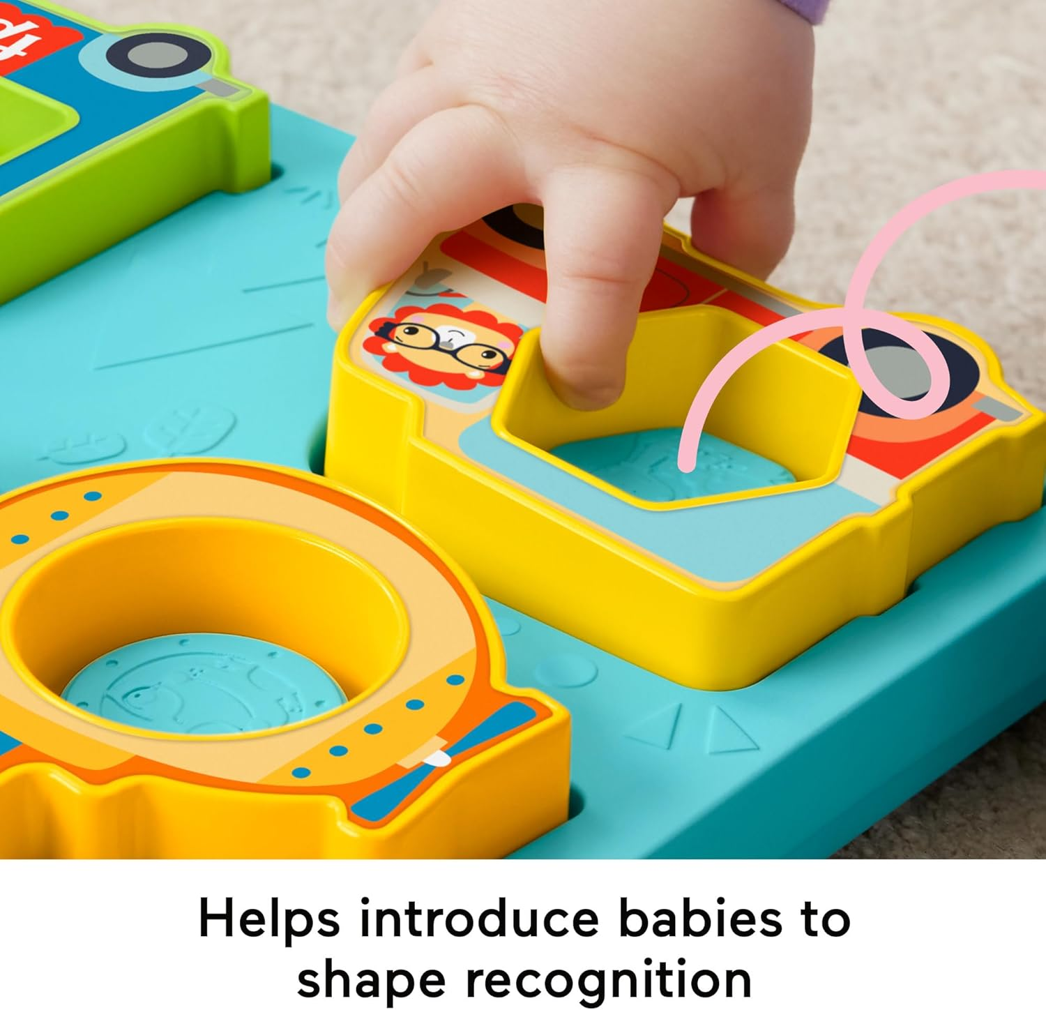 Fisher-Price Baby Sorting Toy Shapes & Sounds Vehicle Puzzle with Music & Lights for Fine Motor Play, Ages 9M+ image number 1