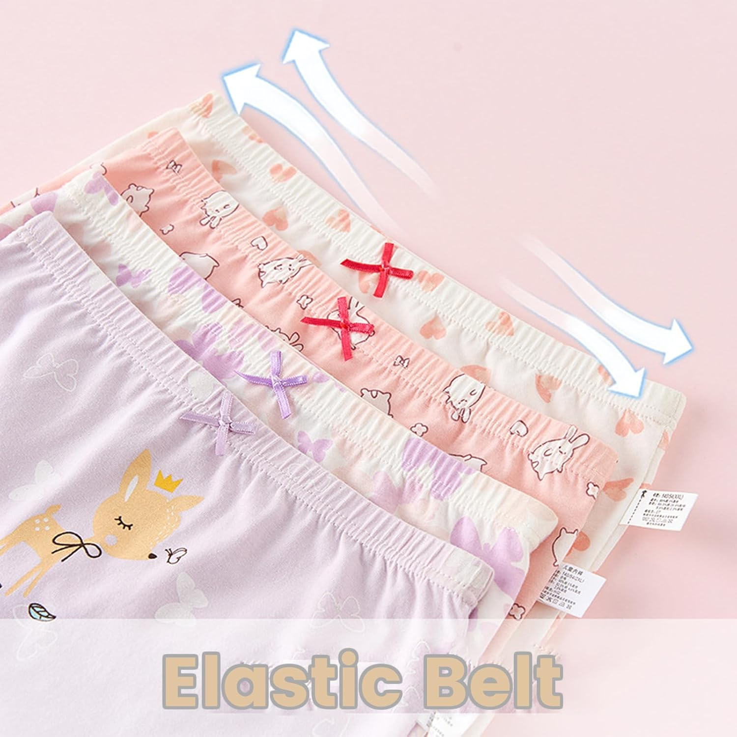 ZONEY 4 Pack Little Girls Cotton Underwear Soft Shorts Kids Boxer Briefs Panties for 2-10 Years image number 2