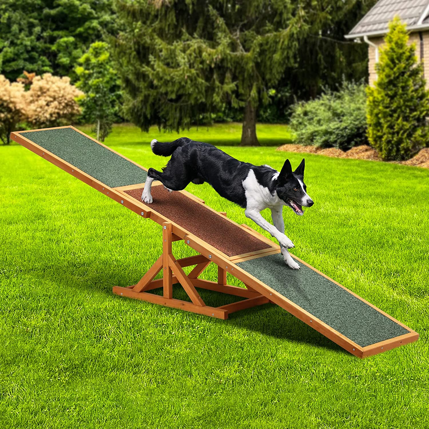 Dog Seesaw Pet Agility Training 180Cm Plank 70Kg Capacity