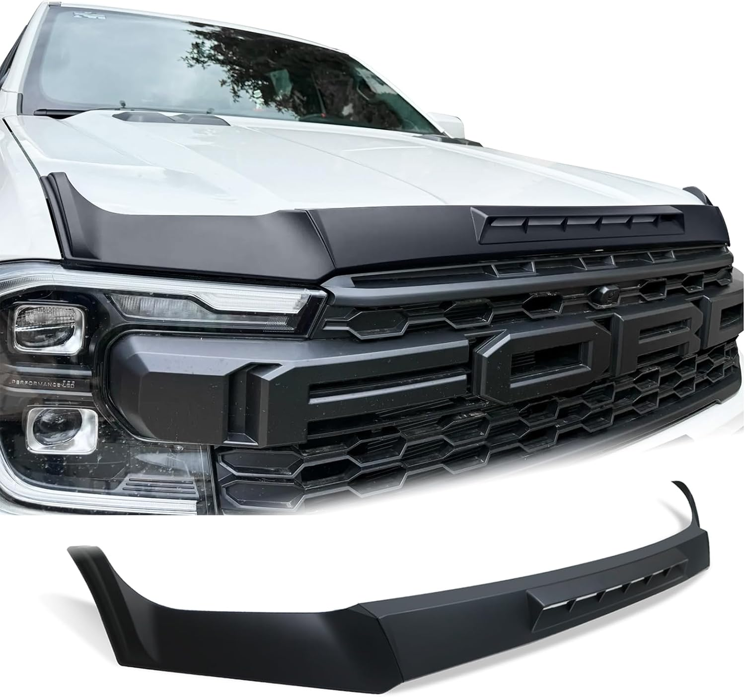 Bonnet Protector for Ford Ranger Next Gen 2022 2023 2024 2025 Accessories, Car Front Bonnet Guard Cover Trim Exterior Ute Accessories Matte Black image number 6