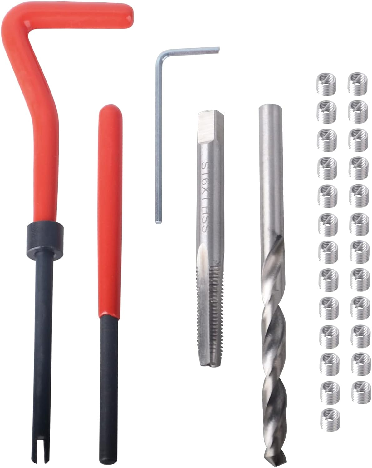 DAYUAN Details about UK New 25 Piece PC Thread Repair Insert Kit M7 X 1.0Mm Helicoil Compatible Hand Tool Set for Auto Repairing image number 2