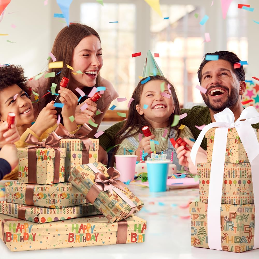 Rugwioyu Music Wrapping Paper 12 Sheets 20X27In Folded Flat Gift Wrapping Paper 4 Style Birthday Gift Wrapping Paper image number 6