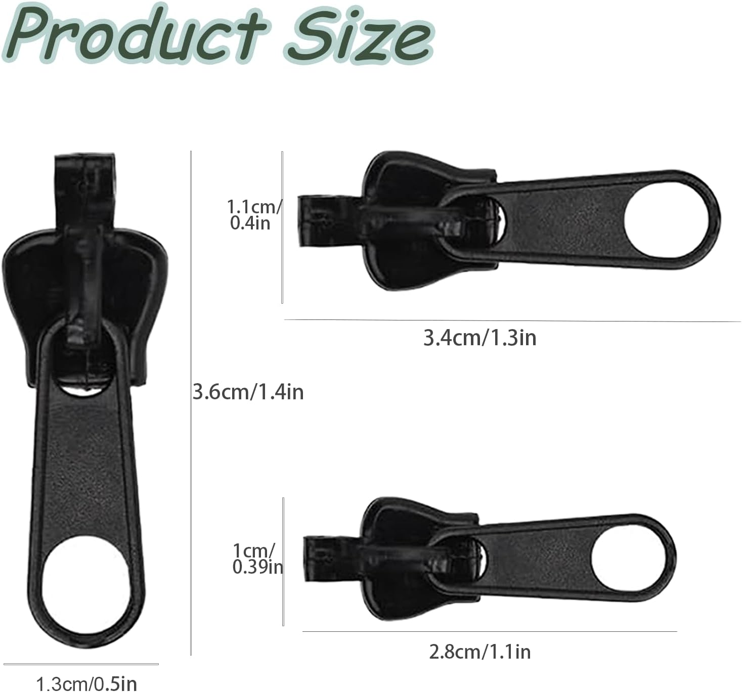 12Pcs/Set Fix Zip Puller, Zipper Fixer Detachable Zipper Repair Kit, Instant Zipper Tabs Pull Replacement Slider for Jacket Coat Luggage Backpack image number 3