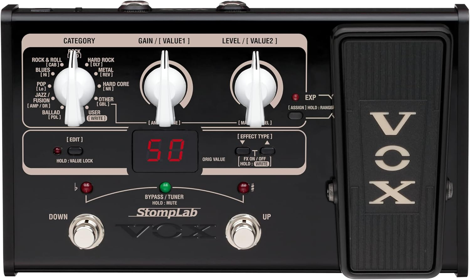 VOX Stomplab 2B Multi-Effects Modeling Pedal with Expression for Bass Guitar image number 6