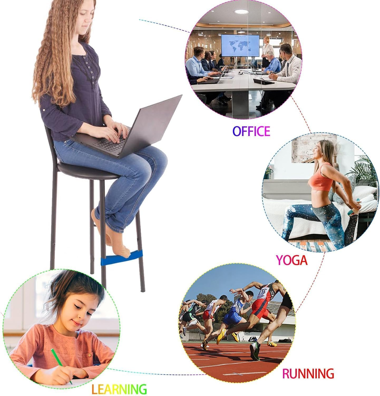 25 Pack Multicolor Classroom Chair Bands for Kids,Adhd Tools for Sensory Needs, Improve Focus & Reduce Restlessness, Fidgety Feet Solutions for Autism ADD, Home & School Must Haves (25Multicolor) image number 5