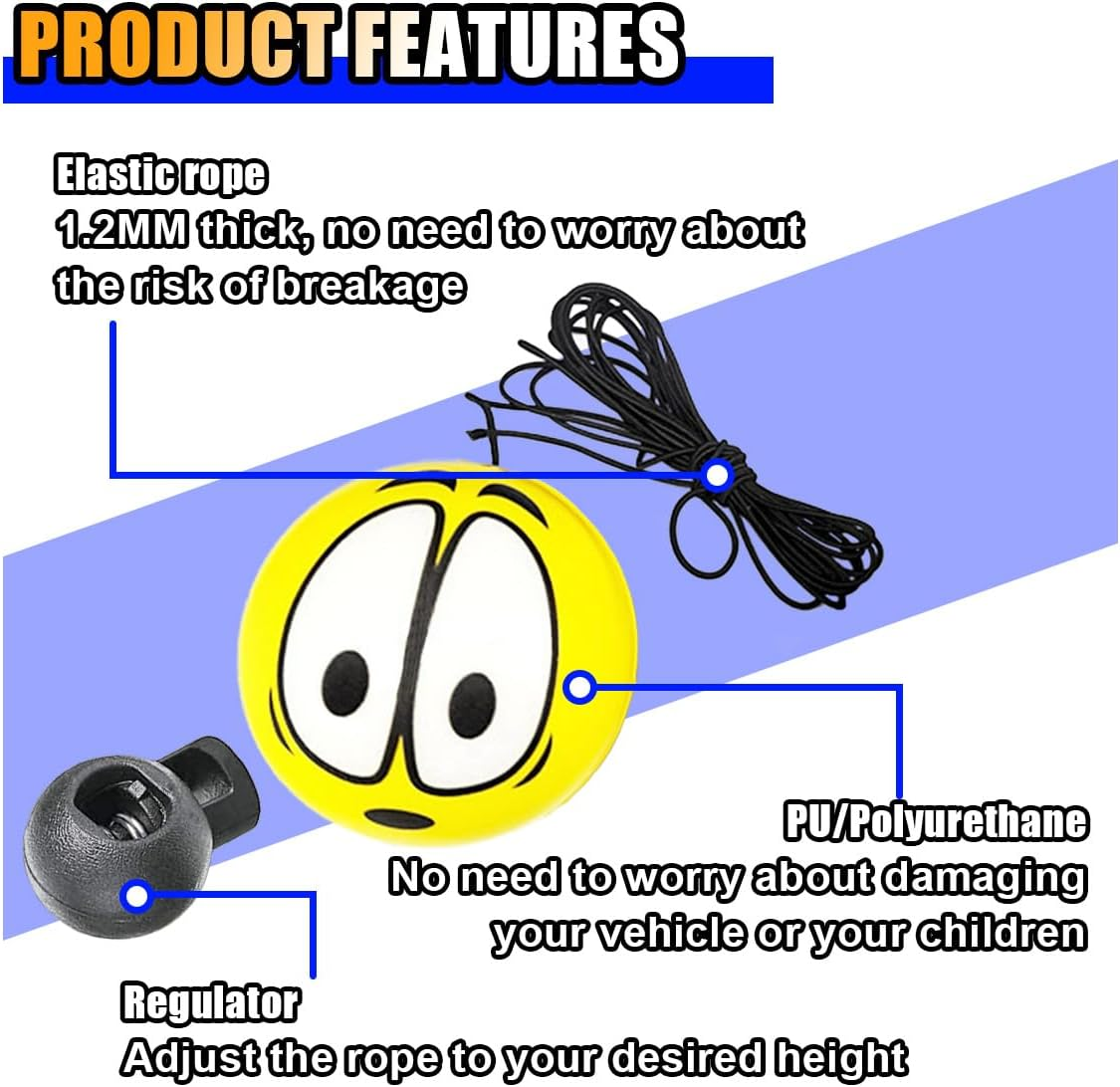 2PCS Garage Parking Aid-Parking Ball, Parking Ball Guide System, Retractable Parking Assist Ball, Parking Assistant with Ball Sensor Assist Solution, Perfect Garage Car Stopper for Vehicles (Big Eye) - Tennis image number 4