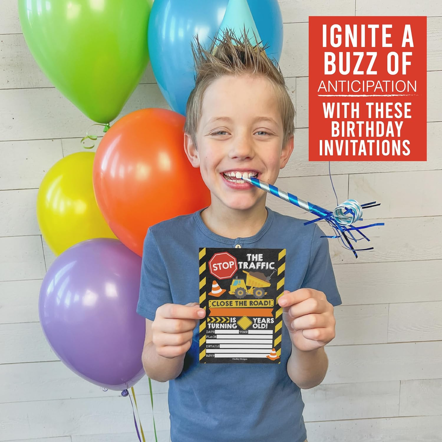 15 Construction Birthday Invitations for Boys - Construction Birthday Invites for Boy, Construction Site Birthday Party Invitations for Boys, Boy Birthday Invitations, Invitations for Birthday Party image number 1