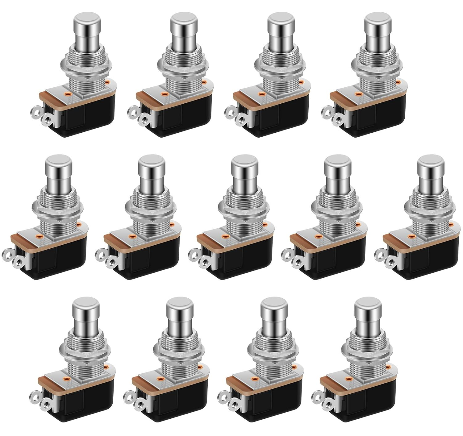 Daiertek 13Pcs SPST Momentary Soft Touch Foot Switch Normally Open 2 PIN Stomp Box Push Button Footswitch for Guitar Effect Pedal image number 2