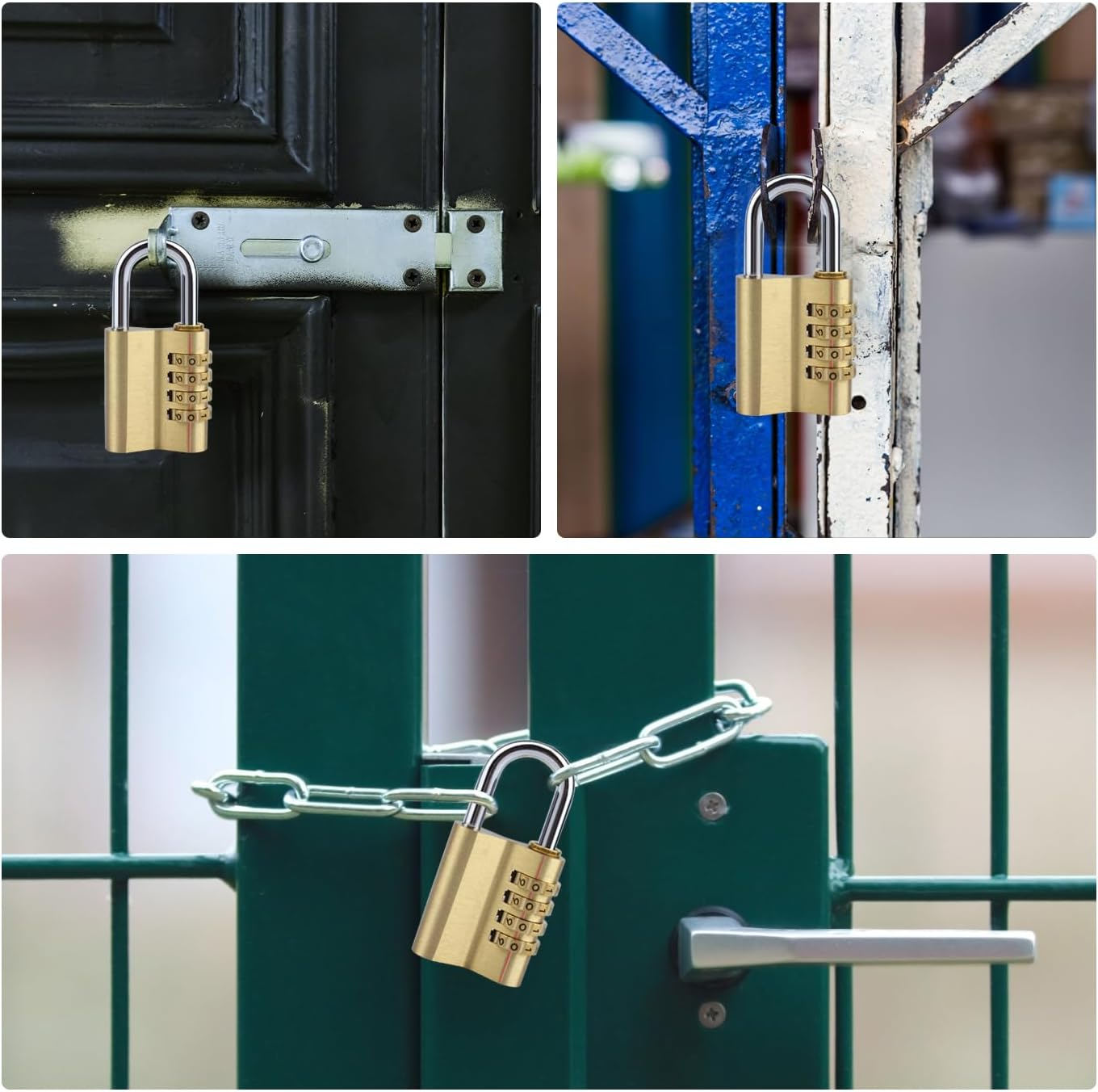 Padlock,1 Pack Combination Lock-Solid Brass Copper Security Padlocks Password Combination Code Lock for Gym Digital Locker Suitcase Drawer Lock Hardware by H Home-Amrt image number 1