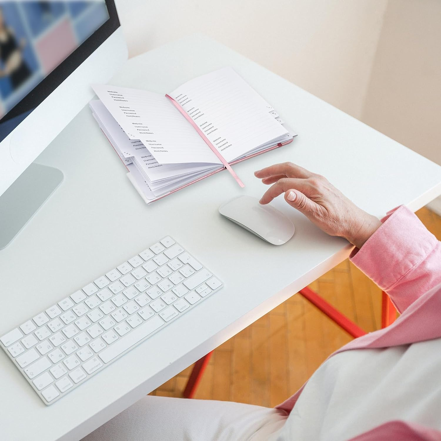 B6 Password Book with Alphabetical Tabs,Password Keeper Book Pocket,Hardcover Password Book Small,Internet Password Book for Computer Website Logins&Internet Address Password Organizer(Blue) image number 6