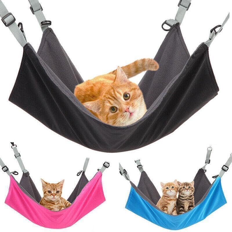 Waterproof Cat Hammock Hanging Bed Double Layer Dual Side Sleep Cage Swing Chair, Durable Hanging Bed, Double Layerr, Comfortable Swing Chair for Cage - Black image number 3